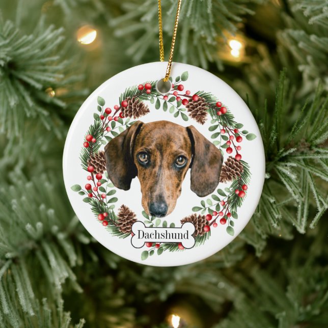 Adorno De Cerámica Perro de Dachshund (Árbol)