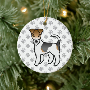 Adorno De Cerámica Perro de dibujos animados lindos Fox Terrier de al