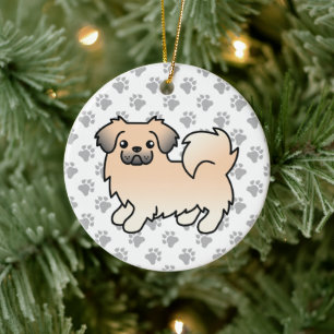 Adorno De Cerámica Perro de dibujos animados tibetano Spaniel Sable C