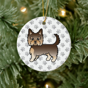 Adorno De Cerámica Perro de dibujos animados Yorkshire Terrier de cho