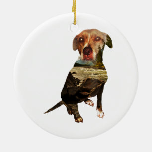 Adorno De Cerámica perro de doble exposición
