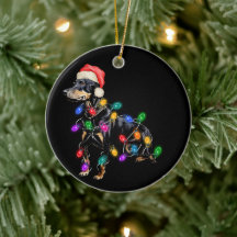 Perro de Feliz Navidad Enredado en Luces