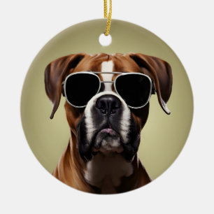 Adorno De Cerámica Perro de Guay Boxer