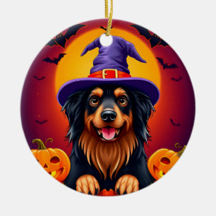 Adorno De Cerámica Perro de Halloween adorable