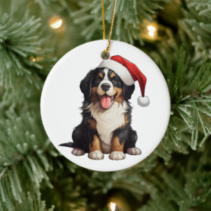 Adorno De Cerámica Perro de montaña bernés divertido personalizado