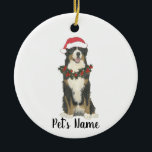 Adorno De Cerámica Perro de montaña Bernés personalizado<br><div class="desc">Haz la lista este año con un adorno personalizado de tu pequeño perro de montaña Bernese favorito!</div>