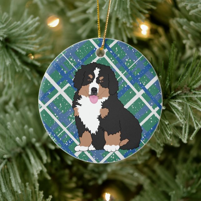 Adorno De Cerámica Perro de montaña de Bernese (Árbol)