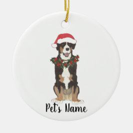 Adorno De Cerámica Perro de montaña Entlebucher Navidad