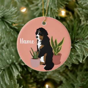Adorno De Cerámica Perro de montaña personalizable Bernese