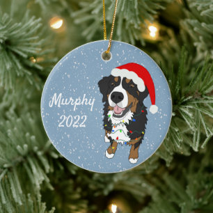 Adorno De Cerámica Perro de montaña personalizable Bernese