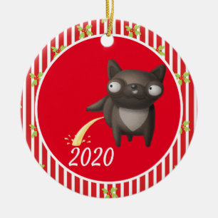Adorno De Cerámica Perro de Navidad Orinando Covid Divertido 2020