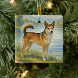 Adorno De Cerámica Perro de Noruega de Lofoten