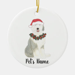 Adorno De Cerámica Perro de oveja inglés personalizado