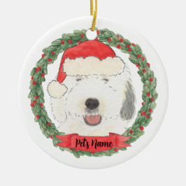 Adorno De Cerámica Perro de oveja inglés personalizado