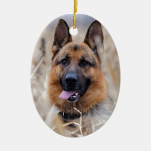 Adorno De Cerámica Perro de pastor alemán