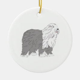 Adorno De Cerámica Perro de pastor inglés