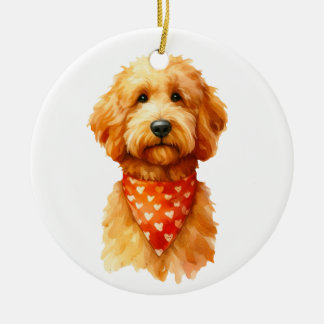 Adorno De Cerámica Perro de perro dorado