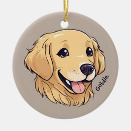 Adorno De Cerámica Perro de recuperación de oro