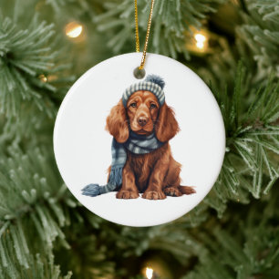 Adorno De Cerámica Perro de sentador irlandés personalizado