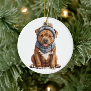 Adorno De Cerámica Perro de Staffordshire personalizado