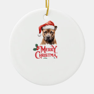 Adorno De Cerámica Perro de Sussex Navidad