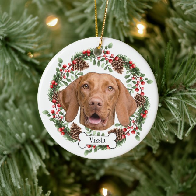 Adorno De Cerámica perro de vizsla (Árbol)