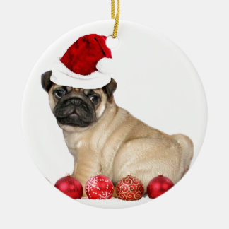 Adorno De Cerámica Perro del barro amasado del navidad