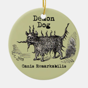 Adorno De Cerámica Perro Demon Vintage Gracioso