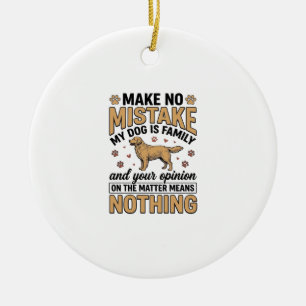 Adorno De Cerámica Perro Es Familia Tipografía Vintage Retriever Dise