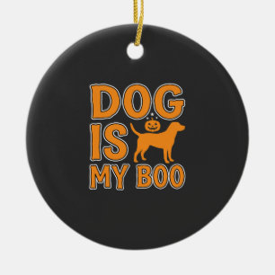 Adorno De Cerámica Perro Es Mi Boo Halloween Perro