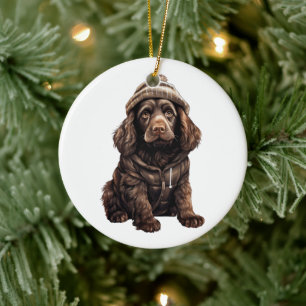 Adorno De Cerámica Perro español de Boykin personalizado
