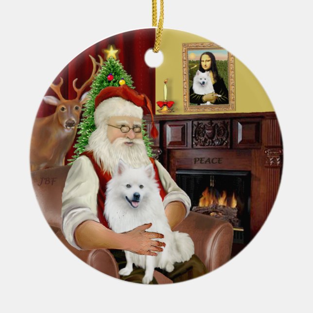 Adorno De Cerámica Perro esquimal de Santa Cruz (Frente)