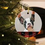 Adorno De Cerámica Perro familiar rojo de búfalo | Perro Primera Navi<br><div class="desc">Perro familiar rojo de búfalo | Perro Primera Navidad</div>