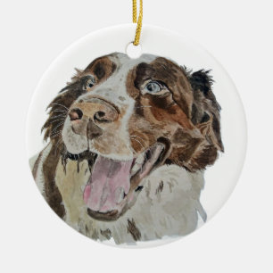 Adorno De Cerámica Perro Feliz