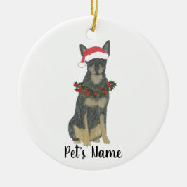 Adorno De Cerámica Perro Ganadero Azul Heeler Navidad