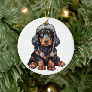 Adorno De Cerámica Perro Gordon Setter Personalizado