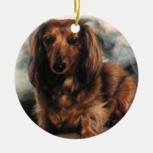 Adorno De Cerámica Perro haitiano de Dachshund