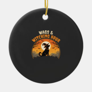 Adorno De Cerámica Perro Halloween Luz de Luna