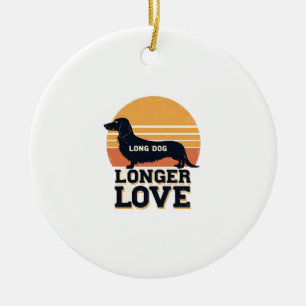 Adorno De Cerámica Perro Largo Amor Más Largo Dachshund Vintage Atard