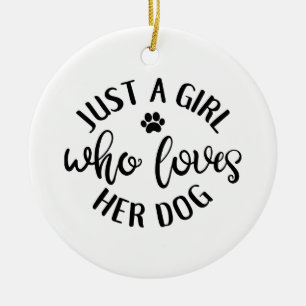 Adorno De Cerámica Perro Lover diseña A Un Chica Que Ama A Su Perro