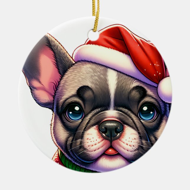Adorno De Cerámica Perro mascota Frenchie (Frente)