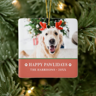 Adorno De Cerámica Perro Navidad Foto Moderna Feliz Pawlidays