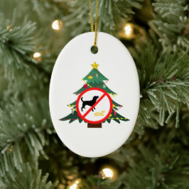 Adorno De Cerámica Perro No Pee Rótulo