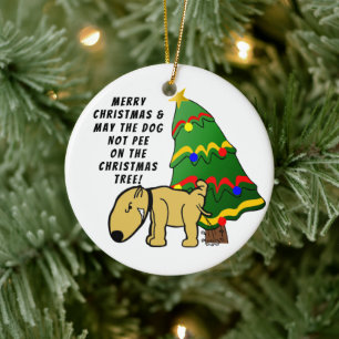 Adorno De Cerámica Perro no se mete en el árbol de Navidad