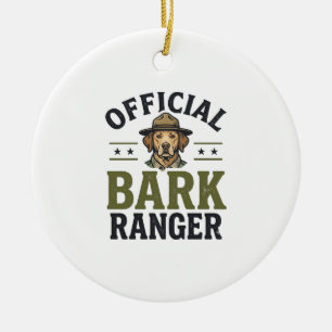 Adorno De Cerámica Perro Oficial de Ranger de Corte Vintage Gráfico_1