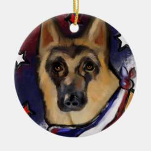 ADORNO DE CERÁMICA PERRO PASTOR ALEMÁN