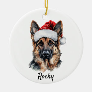 Adorno De Cerámica Perro Pastor Alemán Personalizado