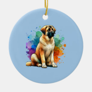 Adorno De Cerámica Perro Pastor Anatoliano