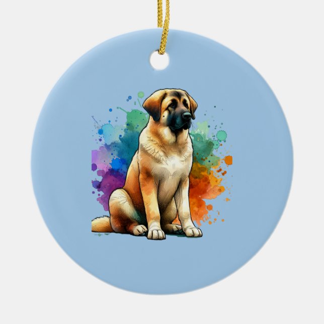 Adorno De Cerámica Perro Pastor Anatoliano (Frente)