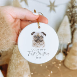 Adorno De Cerámica Perro personalizado Nombre Pug Lover Mi Primera Na